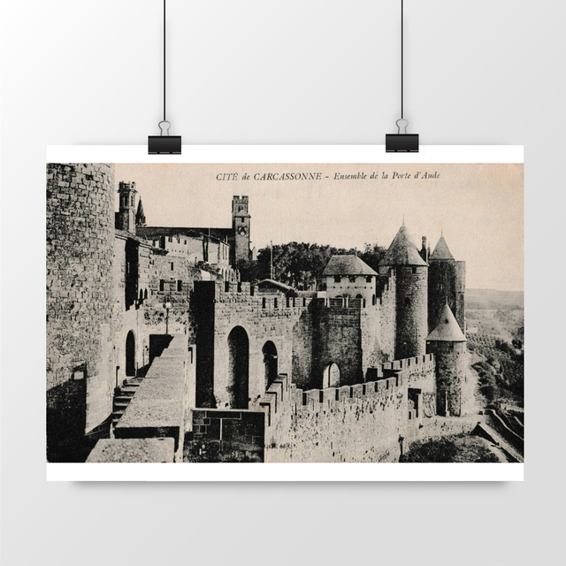 Image front Affiche CARCASSONNE - Ensemble de la Porte d'Aude - 1915
