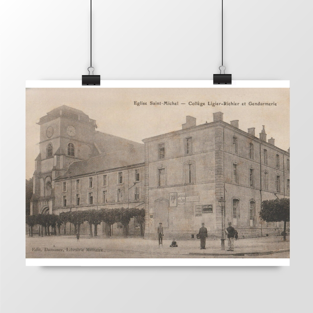 Image front Affiche BAR-LE-DUC - Eglise St Michel, Collège Ligier-Richier et Gendarmerie - 1914