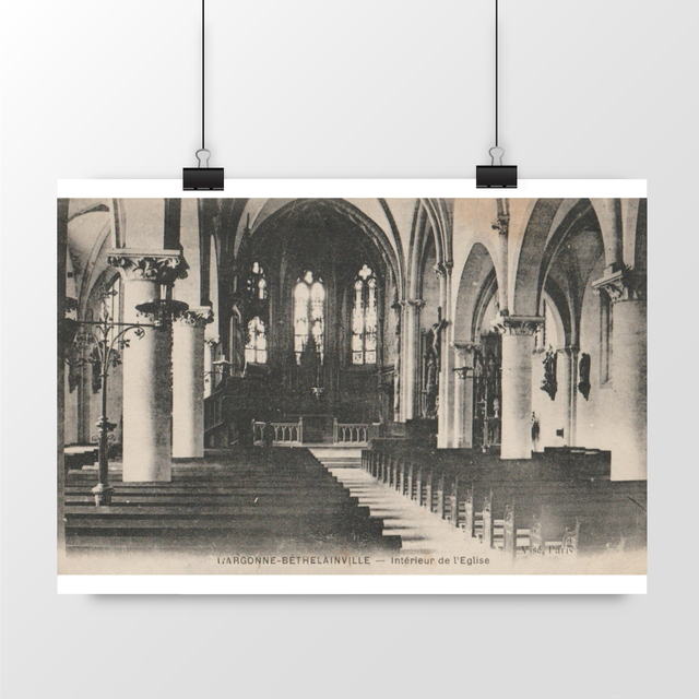 Image front Affiche BETHELAINVILLE - Intérieur de l'Eglise - 1916
