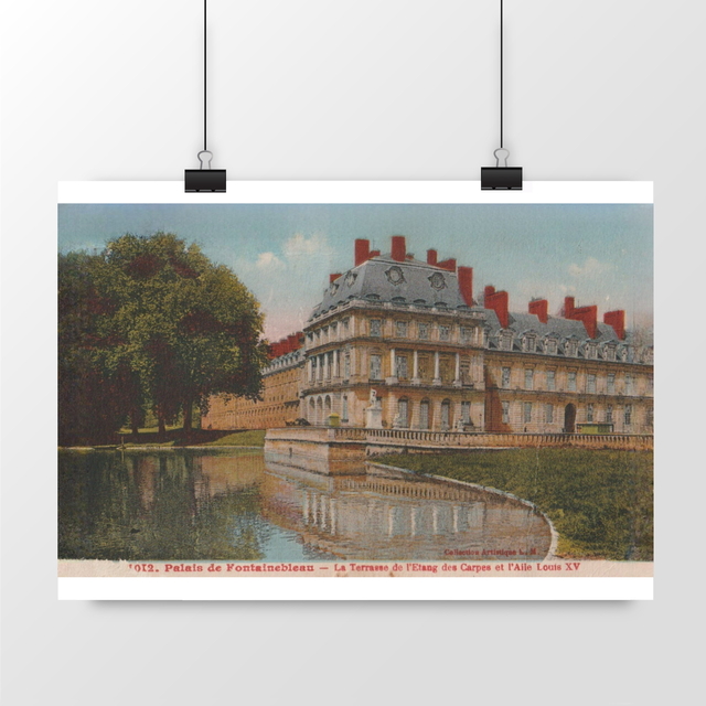 Image front Affiche FONTAINEBLEAU - Le Palais - Terrasse de l'Etang des Carpes et de l'Allée Louis X