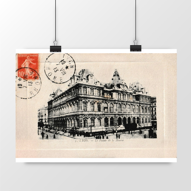 Image front Affiche LYON - Le Palais de la Bourse - 1913