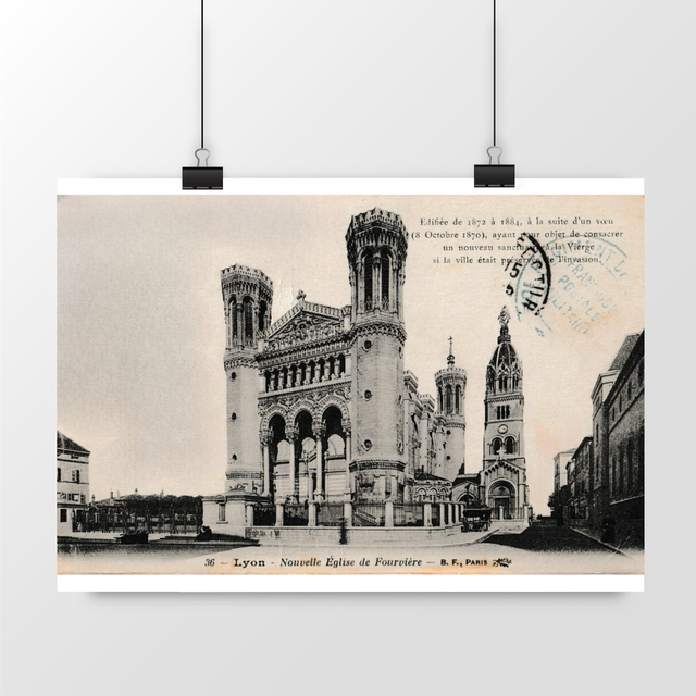 Image front Affiche LYON - Nouvelle église de Fourvière - 1915