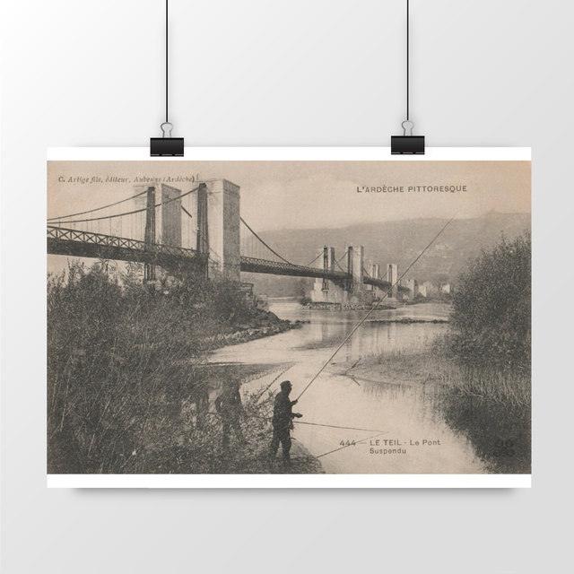 Image front Affiche LE TEIL - Le Pont Suspendu - 1906