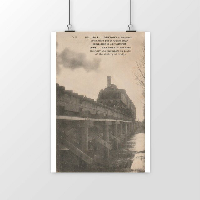 Image front Affiche REVIGNY - Estacade construite par le Génie - 1915