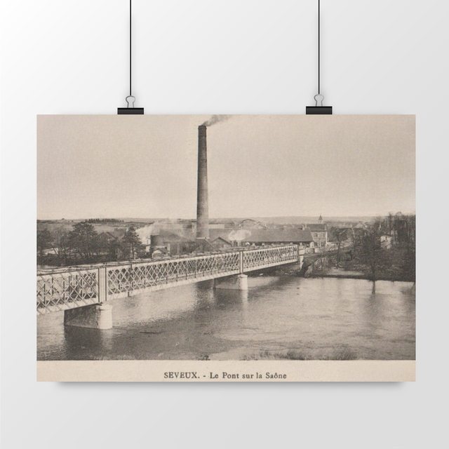 Image front Affiche SEVEUX - Le Pont sur la Saône - 1916