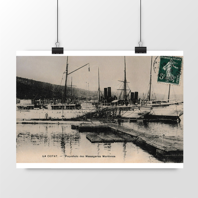 Image front Affiche LA CIOTAT - Paquebots des Messageries Maritimes - 1908