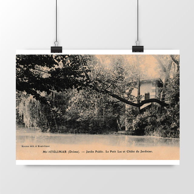 Image front Affiche MONTELIMAR - Jardin Public - Le Petit Lac et Châtelet du Jardinier - 1907