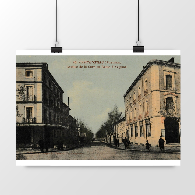 Image front Affiche CARPENTRAS - Avenue de la Gare  ou Route d'Avignon - 1913