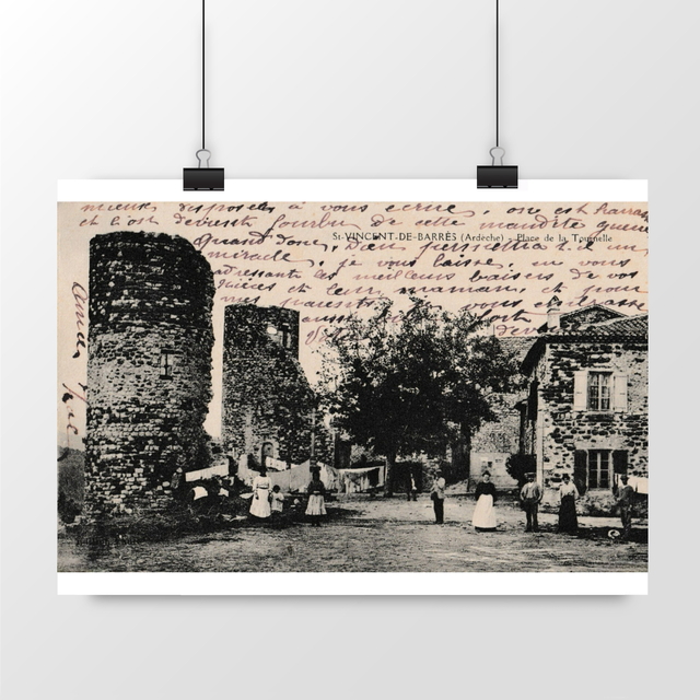 Image front Affiche ST VINCENT DE BARRES - Place de la Tournelle - 1914