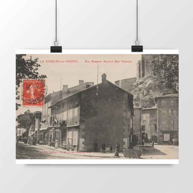 Image front Affiche LA VOULTE-SUR-RHONE - Rue Rampon Nord et Rue Valentin - 1908