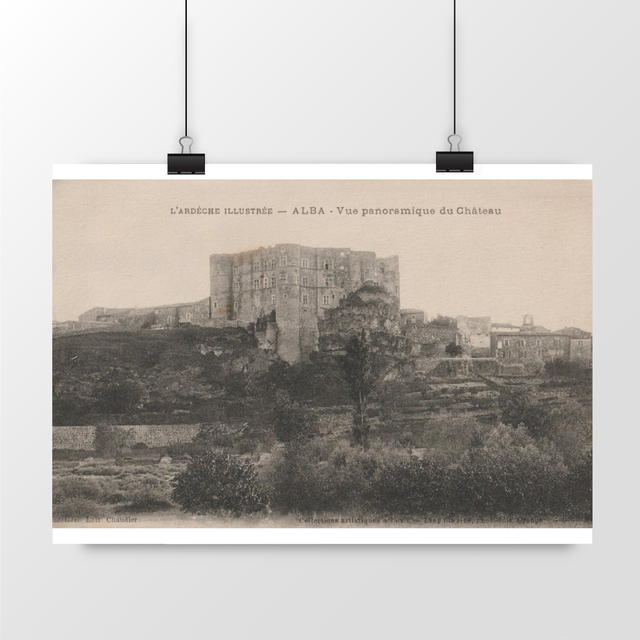 Image front Affiche ALBA - Vue Panoramique du Château - 1915