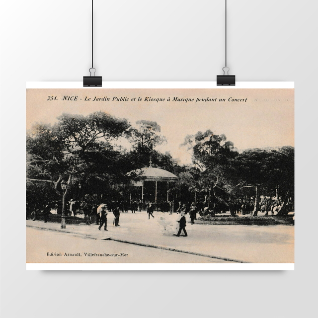 Image front Affiche NICE - Le jardin public et le kiosque à musique - 1912