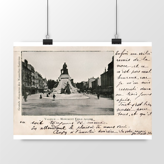 Image front Affiche VALENCE - Monument Emile Augier - 1906
