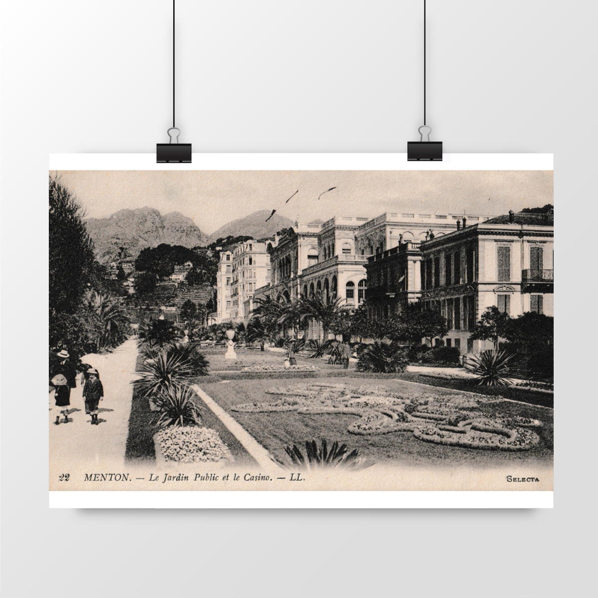 Image front Affiche MENTON - Le jardin public et le Casino - 1915