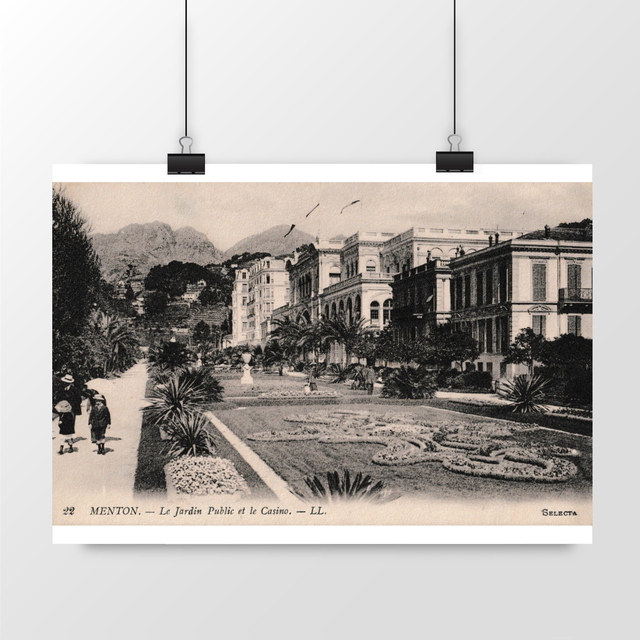 Image front Affiche MENTON - Le jardin public et le Casino - 1915
