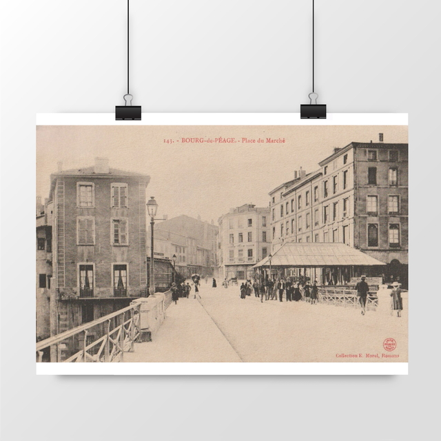 Image front Affiche BOURG-DE-PEAGE - Place du Marché - 1908