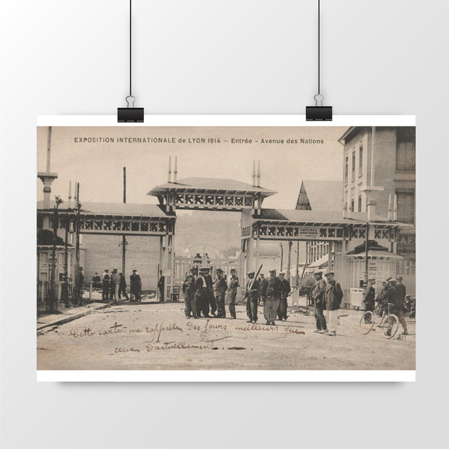 Image front Affiche LYON - Exposition de 1914 - Entrée Avenue des Nations - 1915