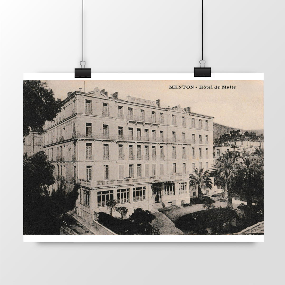 Image front Affiche MENTON – Hôtel de Malte - 1915