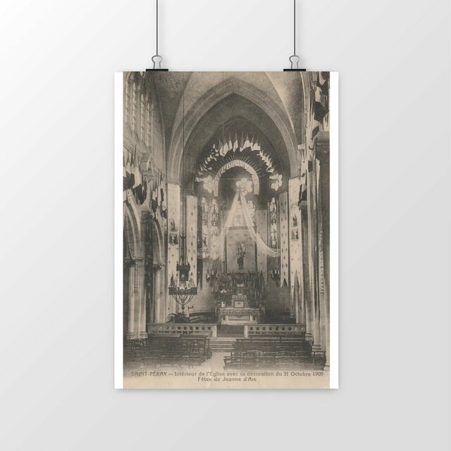 Image front Affiche ST PERAY - Intérieur de l'Eglise - 1914