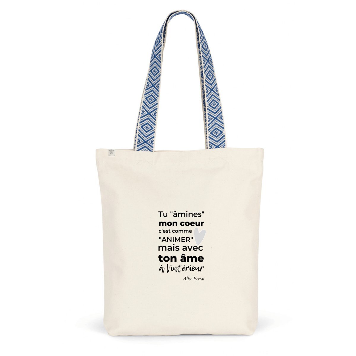 Image back Totebag 100% recyclé : Tu âmines mon coeur