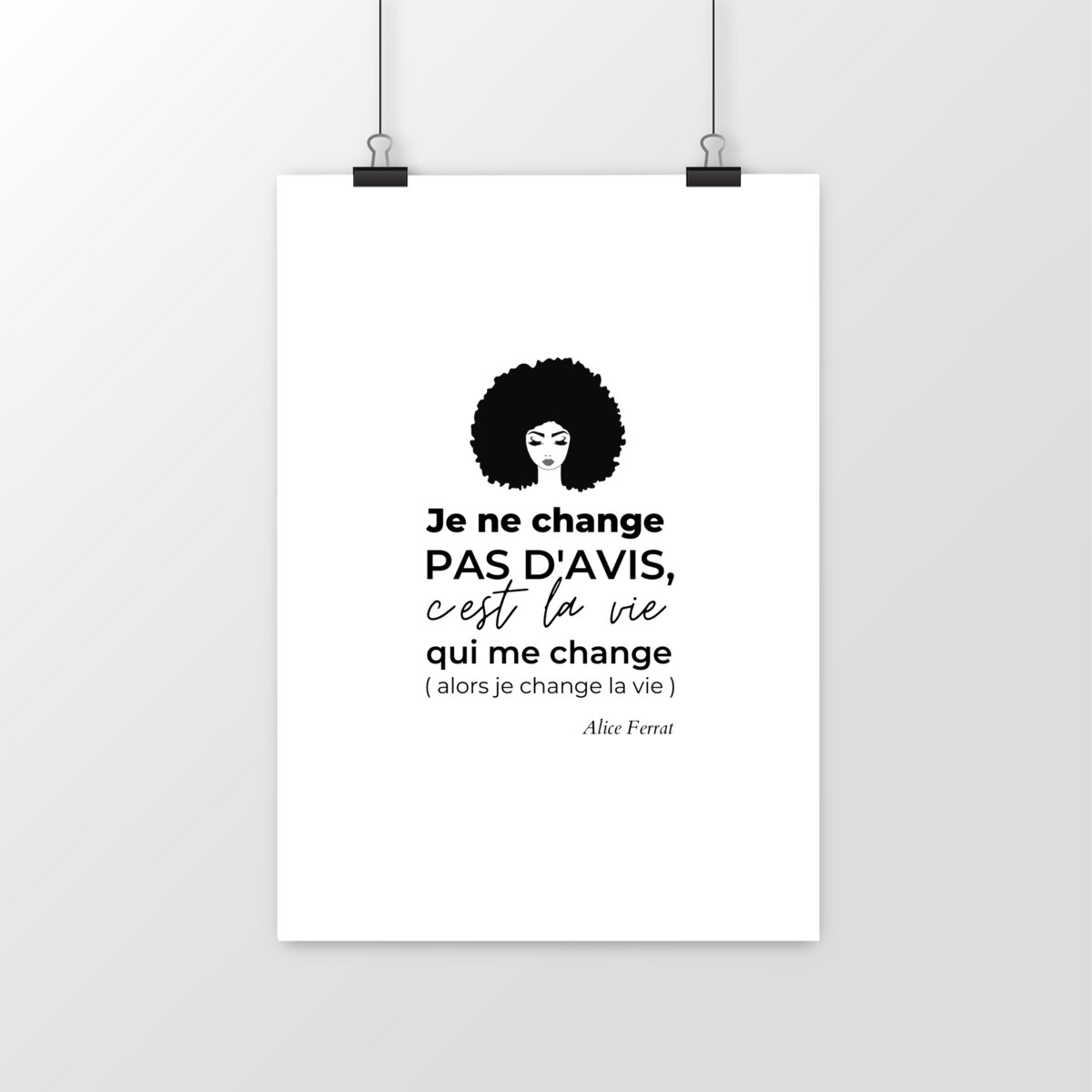 Image front Affiche : Je ne change pas d'avis (Afro)