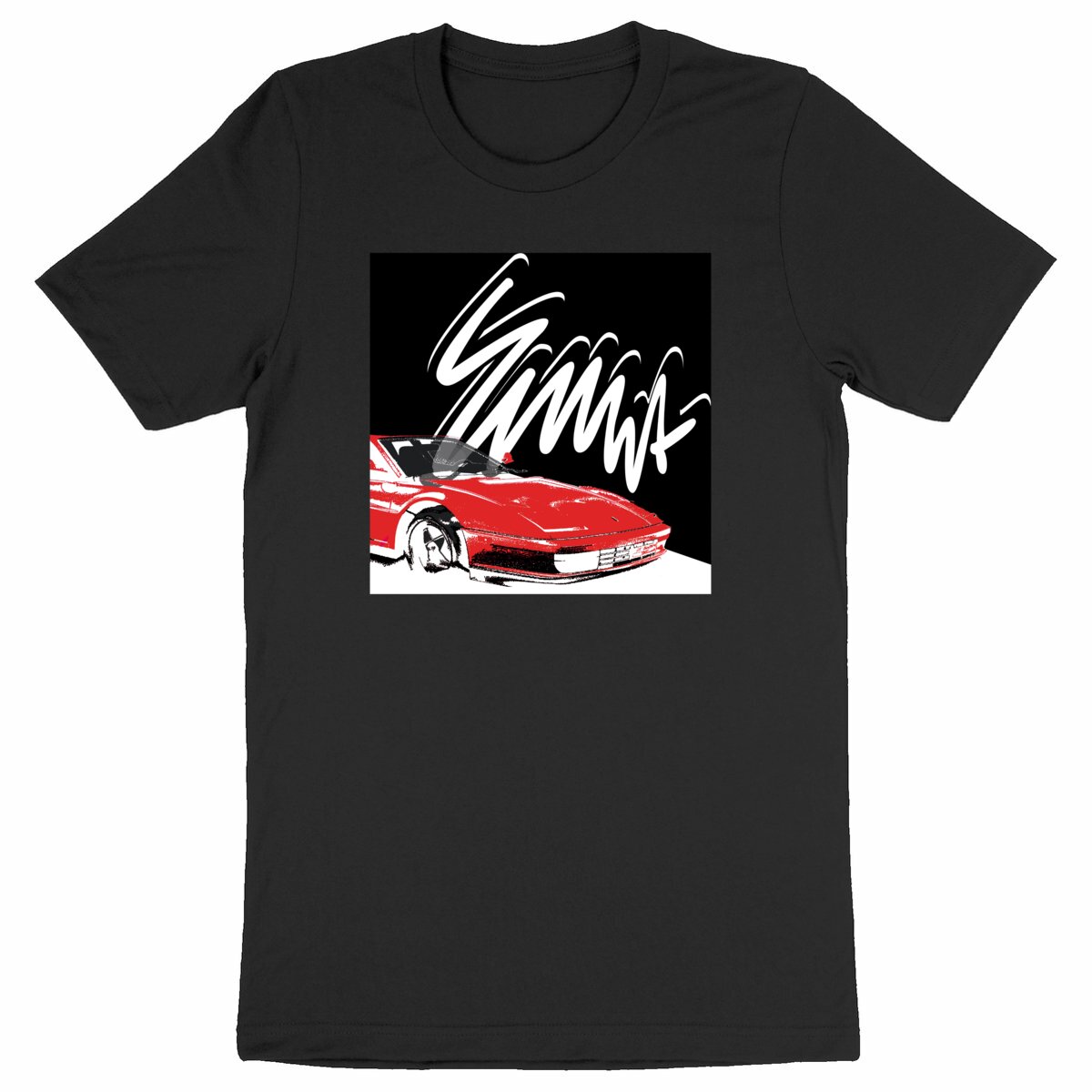 Red Sport Car Black | T-shirt | EMNA - Image