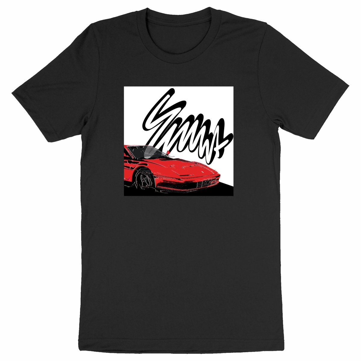 Red Sport Car White | T-shirt | EMNA - Image