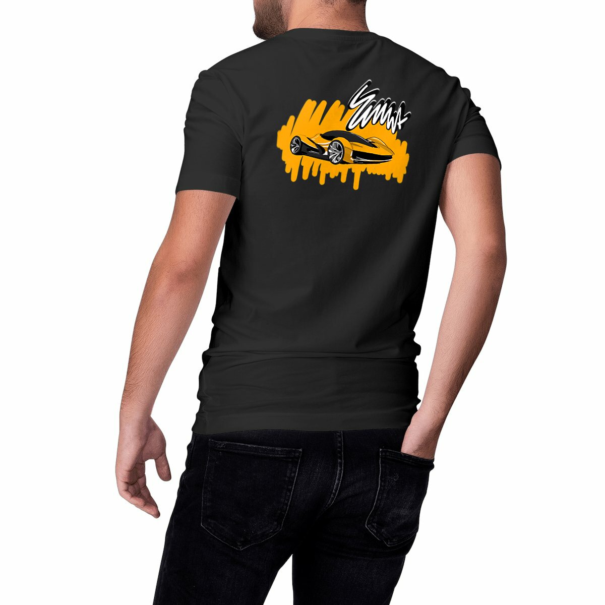 Orange Sport Car | T-shirt | EMNA