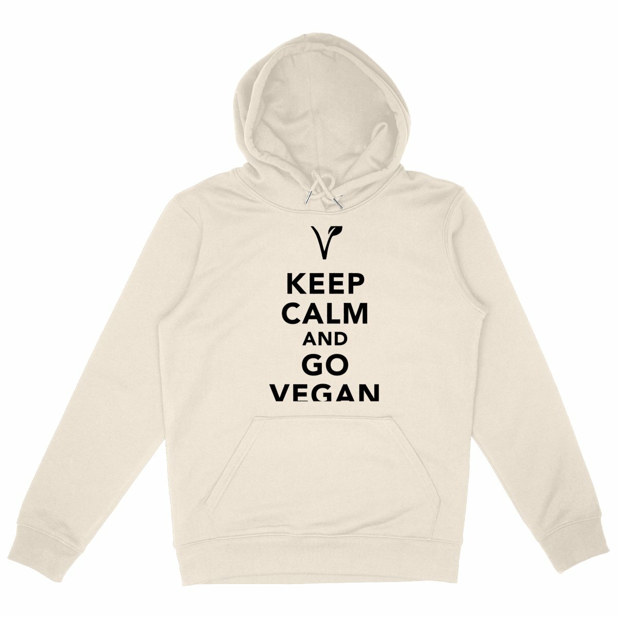 Image front Sweat à capuche - Motif KEEP CALM AND GO VEGAN (dos)