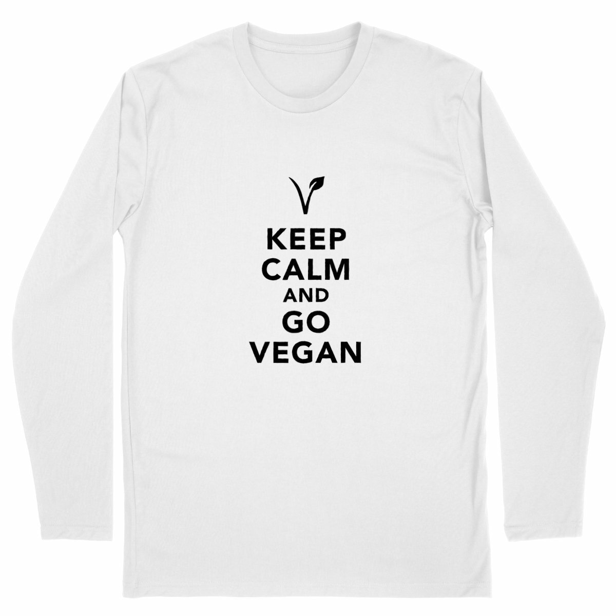 Image front T-shirt manches longues - Motif KEEP CALM AND GO VEGAN