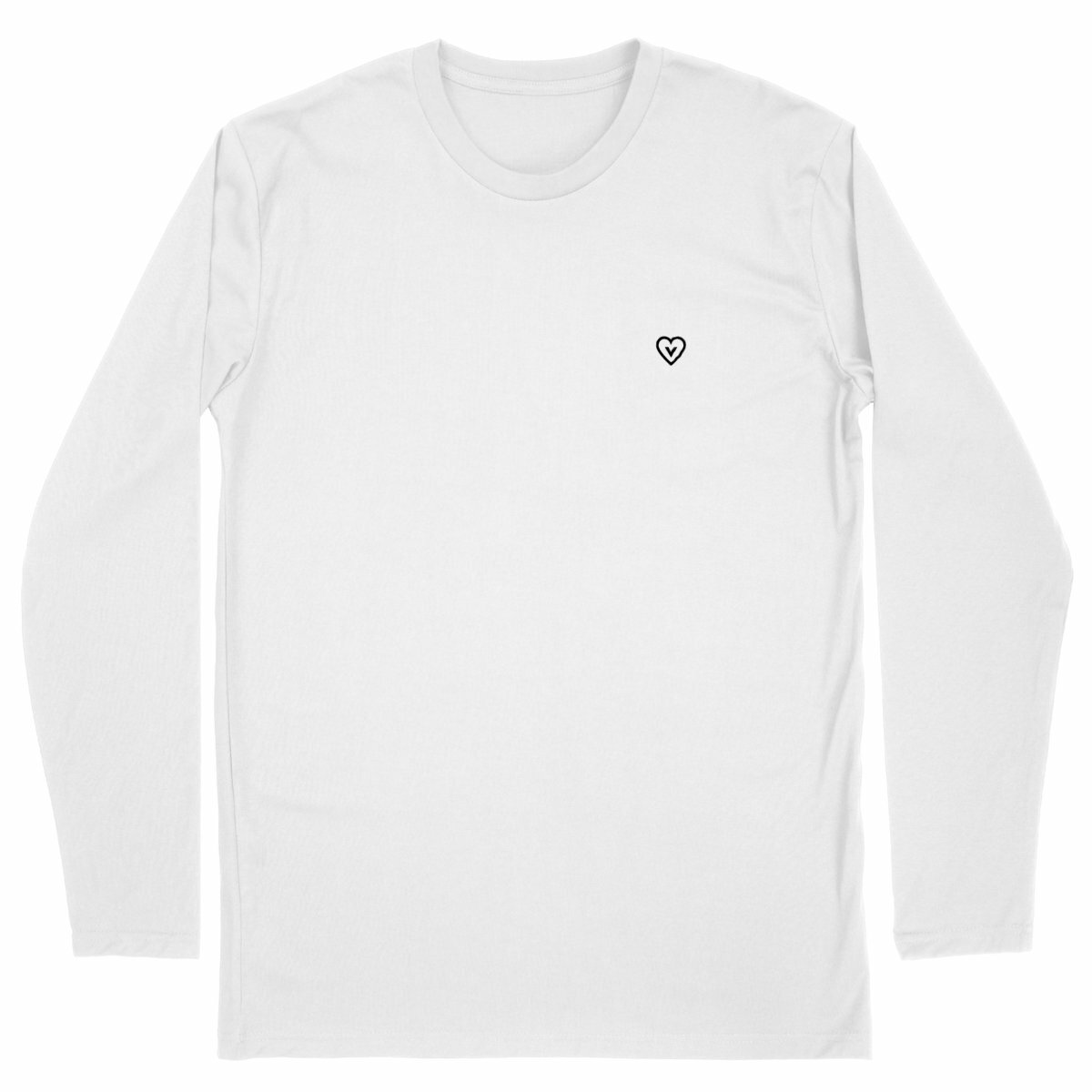 Image front T-shirt manches longues - Motif cœur vegan