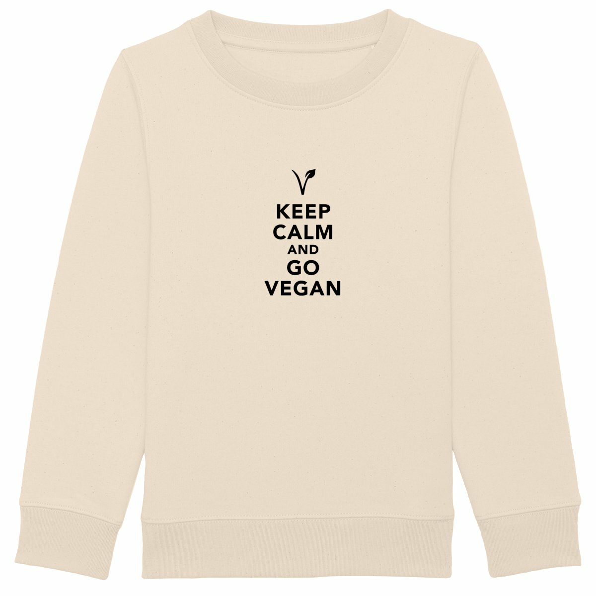 Image front Sweatshirt enfant - Motif KEEP CALM AND GO VEGAN