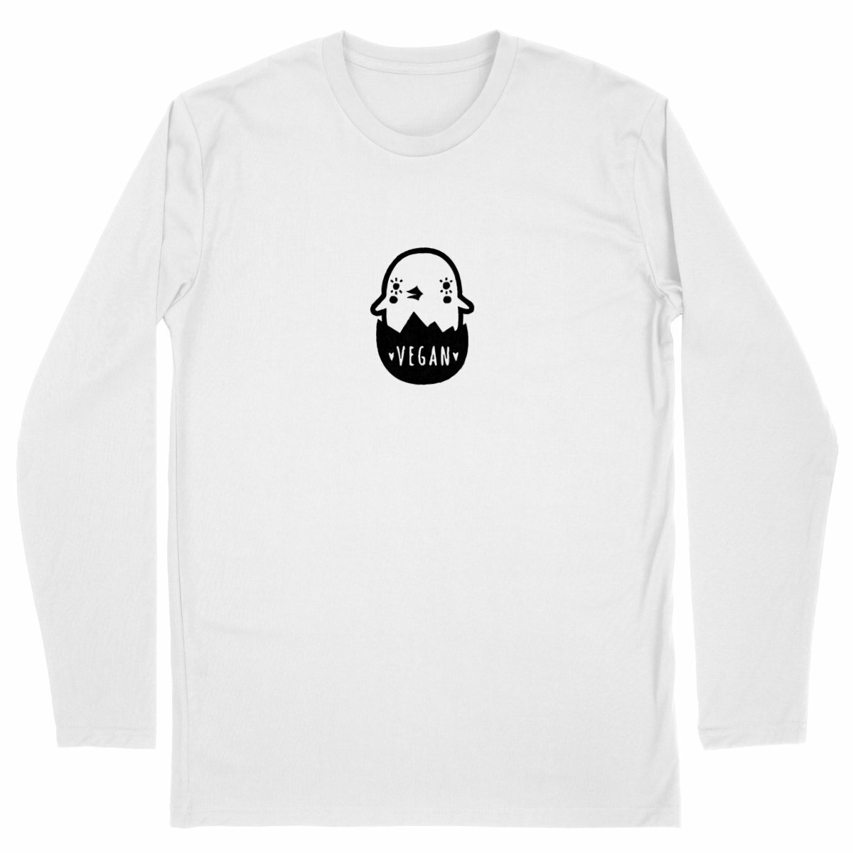 Image front T-shirt manches longues - Motif poussin vegan (centré)