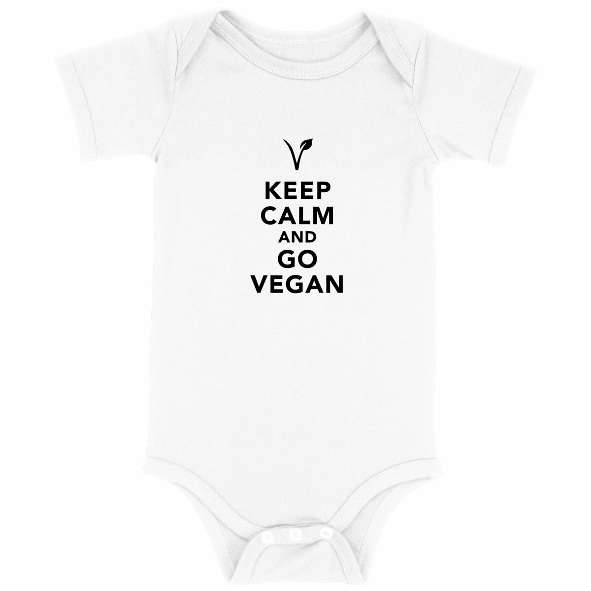 Image front Body bébé - Motif KEEP CALM AND GO VEGAN