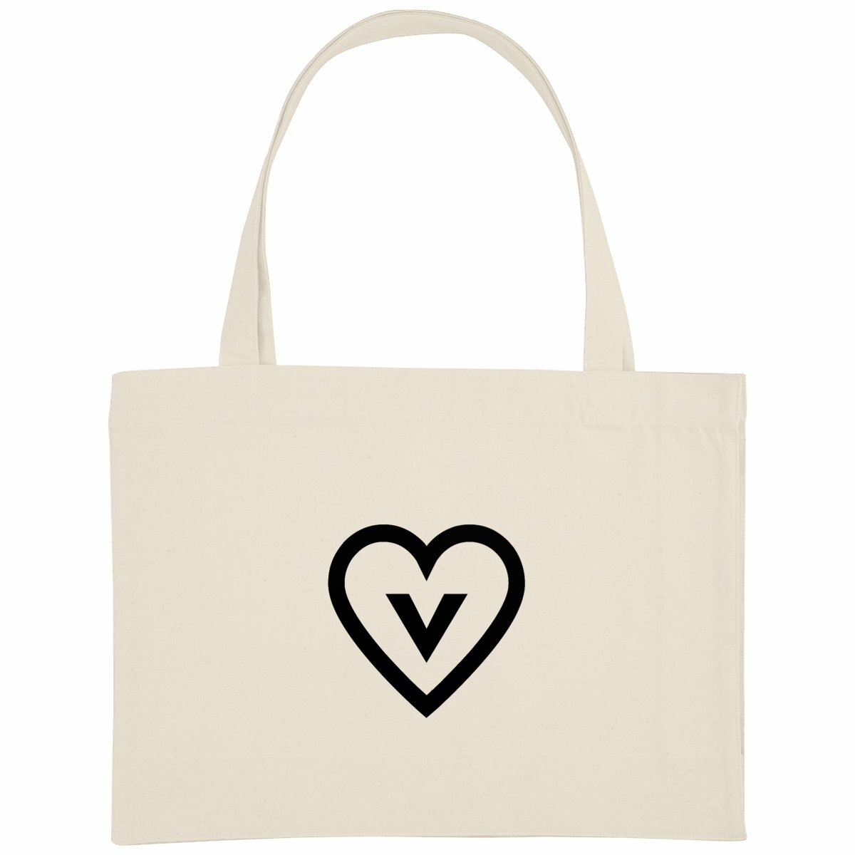 Image back Sac de courses - Motif cœur vegan