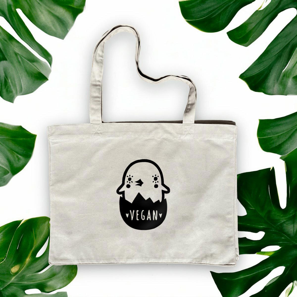 Image front Sac de courses - Motif poussin vegan