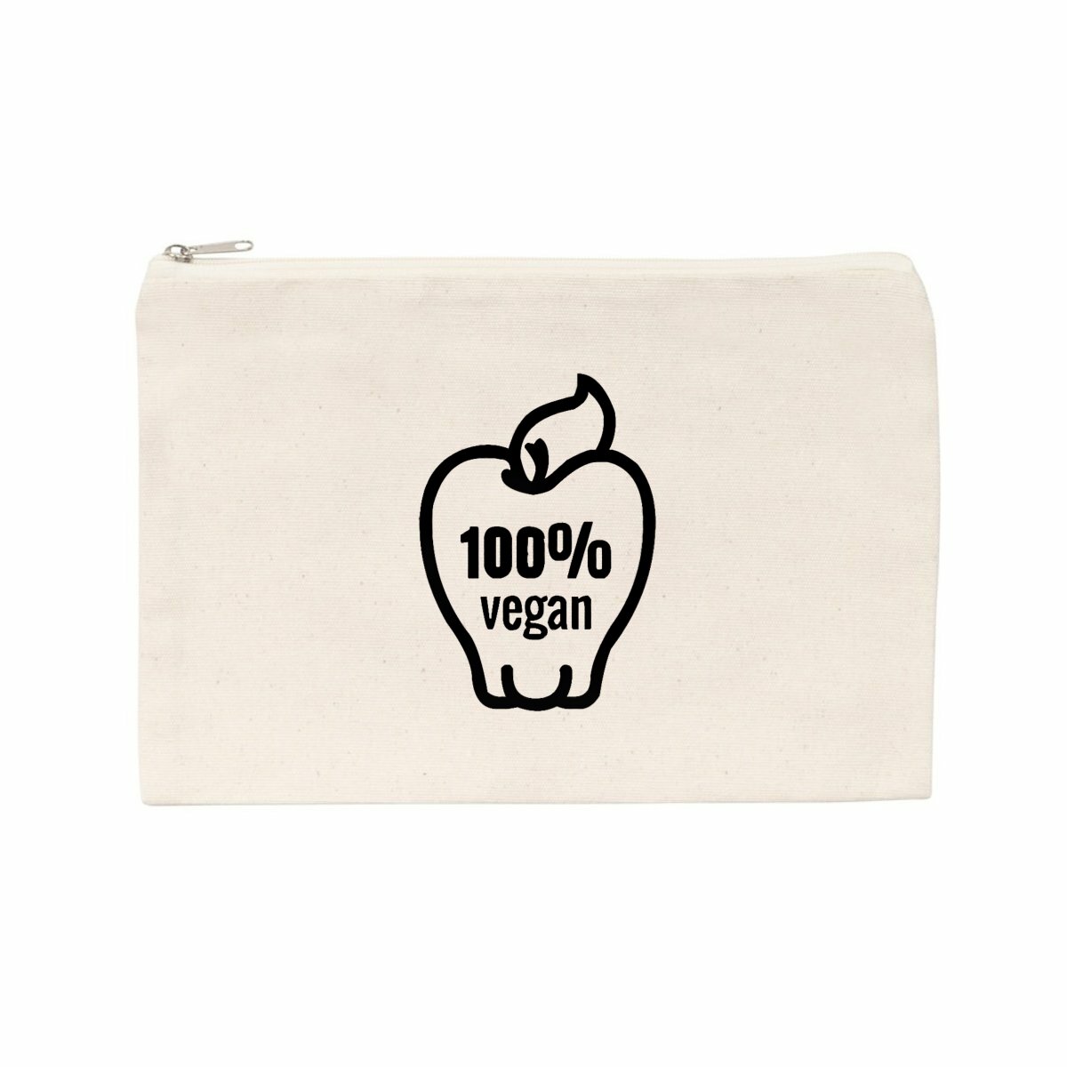 Image front Pochette / Trousse - Motif 100% vegan (pomme)