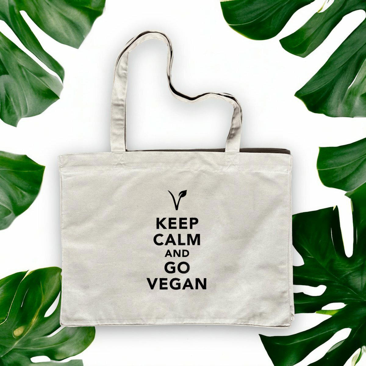 Image front Sac de courses - Motif KEEP CALM AND GO VEGAN