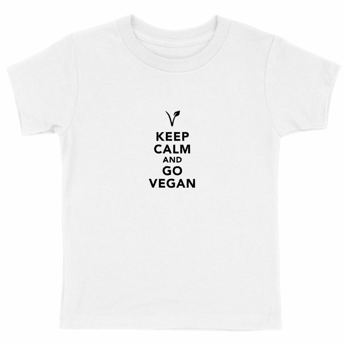 Image front T-shirt enfant - Motif KEEP CALM AND GO VEGAN