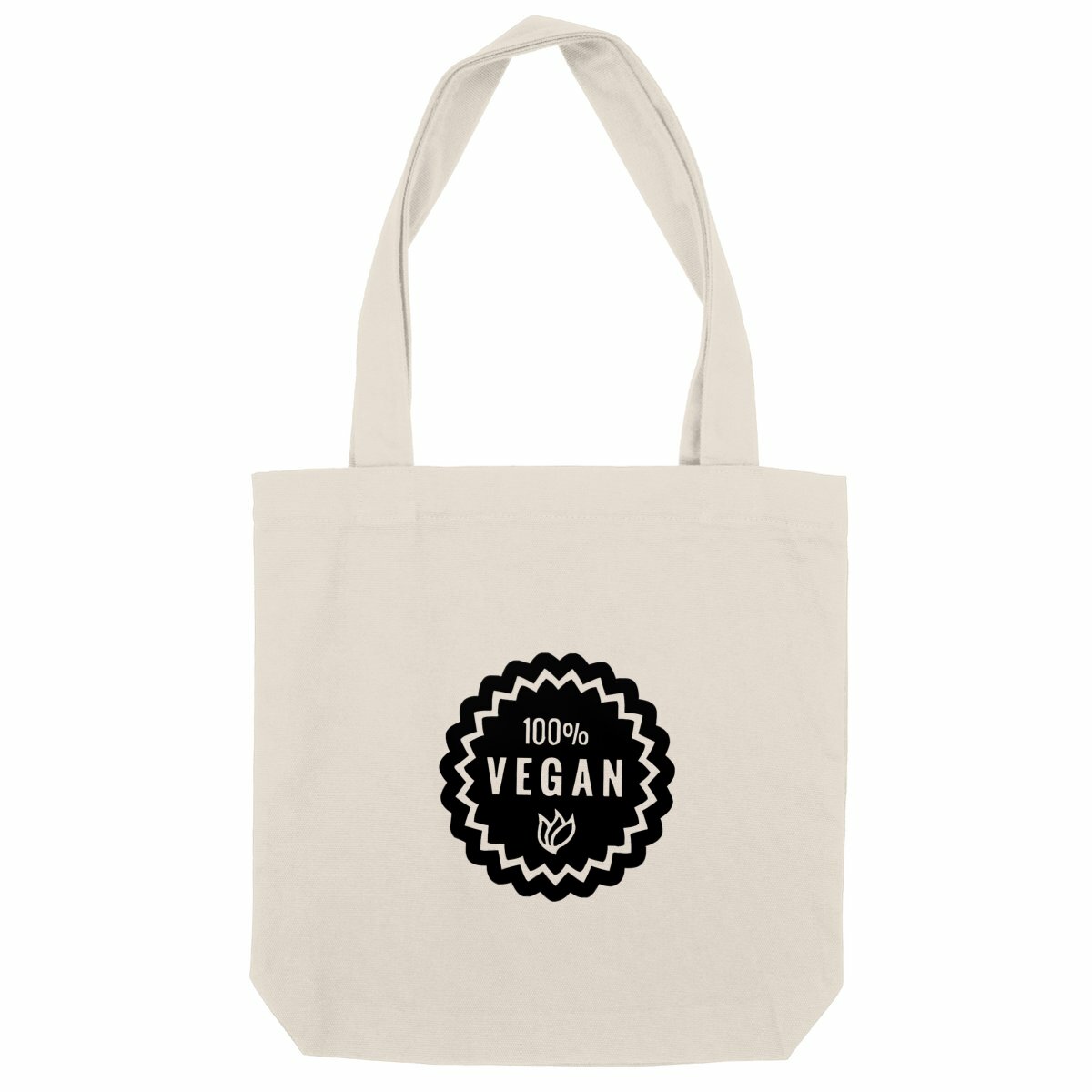 Image front Totebag - Motif 100% Vegan (badge)
