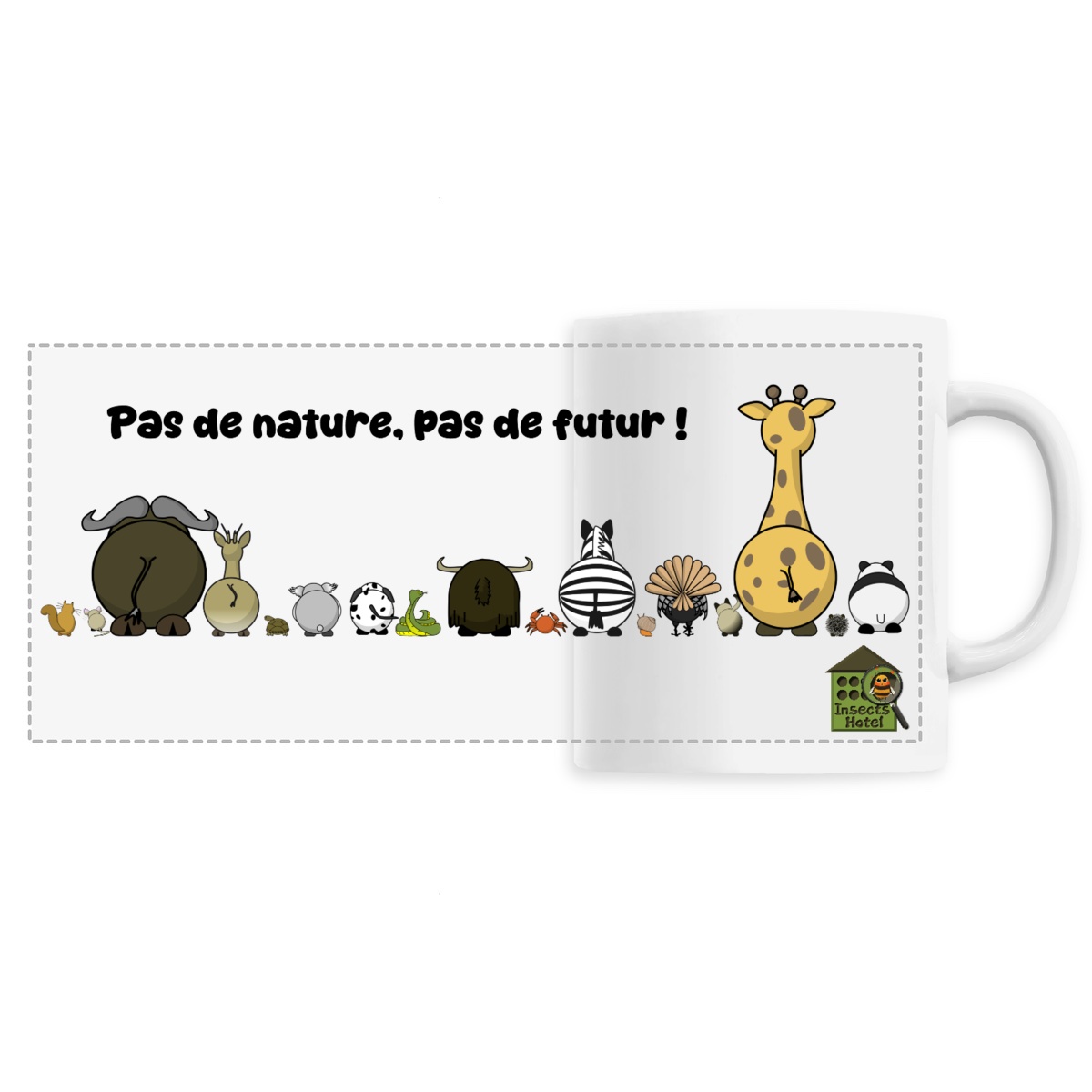 Image front Mug céramique personnalisable - "Pas de nature, pas de futur !"