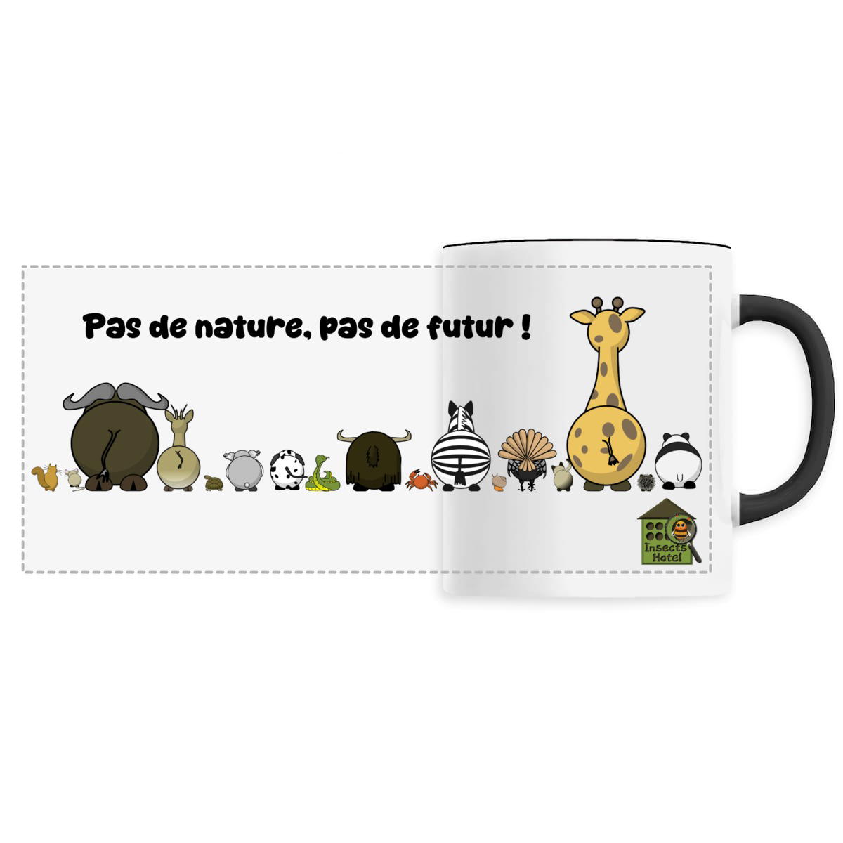 Image back Mug céramique personnalisable - "Pas de nature, pas de futur !"