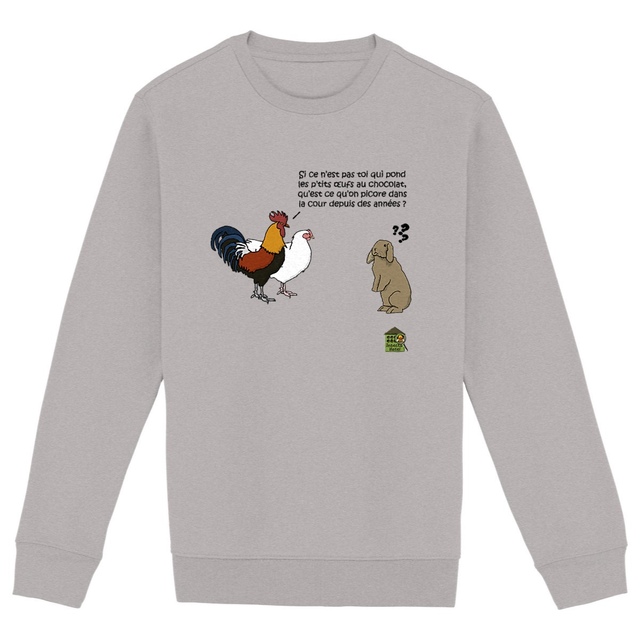 Image back Sweat épais - femme ou homme - "Œufs de Pâques" (lapin)