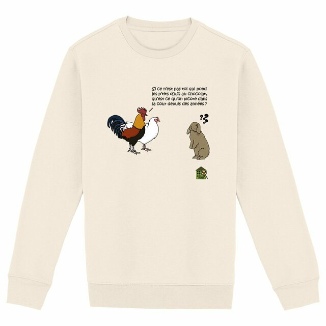 Image front Sweat épais - femme ou homme - "Œufs de Pâques" (lapin)