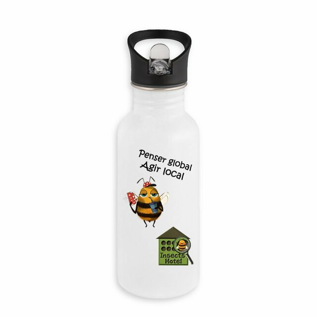 Image back Bouteille en inox - "Beenie & slogan"