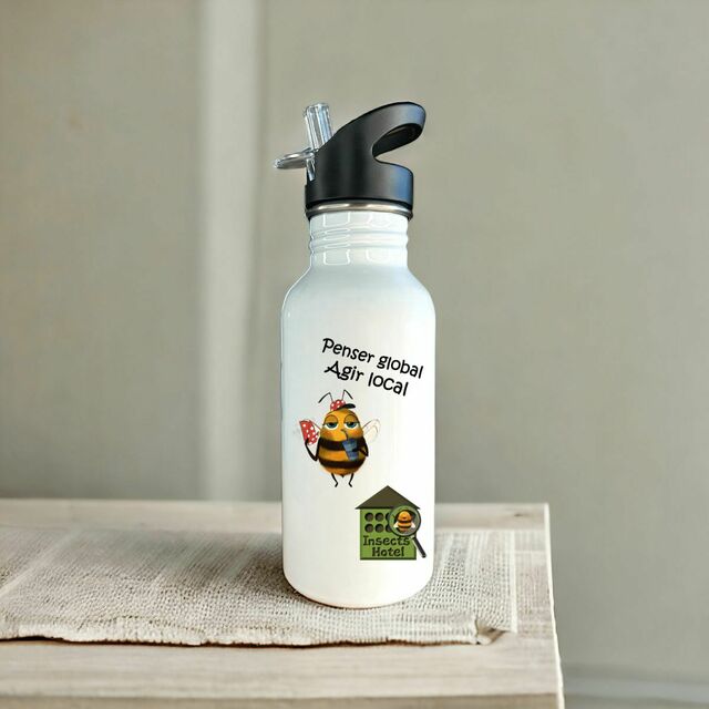 Image front Bouteille en inox - "Beenie & slogan"