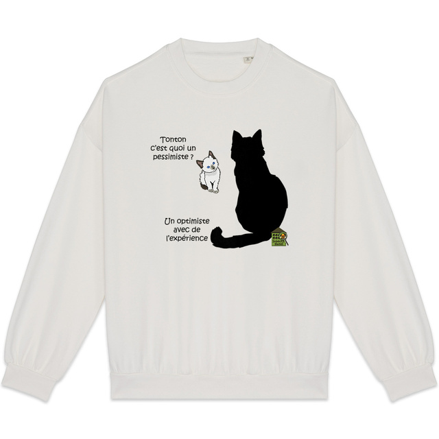 Image back Sweat-shirt - femme ou homme - modèle "Optimiste" - Made in Portugal