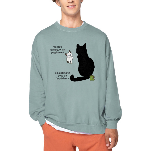 Image front Sweat-shirt - femme ou homme - modèle "Optimiste" - Made in Portugal