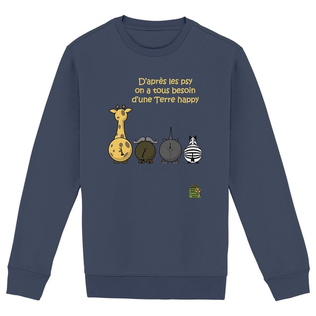 Image back Sweat épais - femme ou homme - "Terre happy"