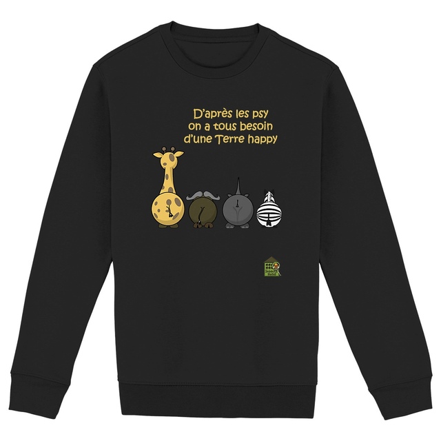 Image front Sweat épais - femme ou homme - "Terre happy"